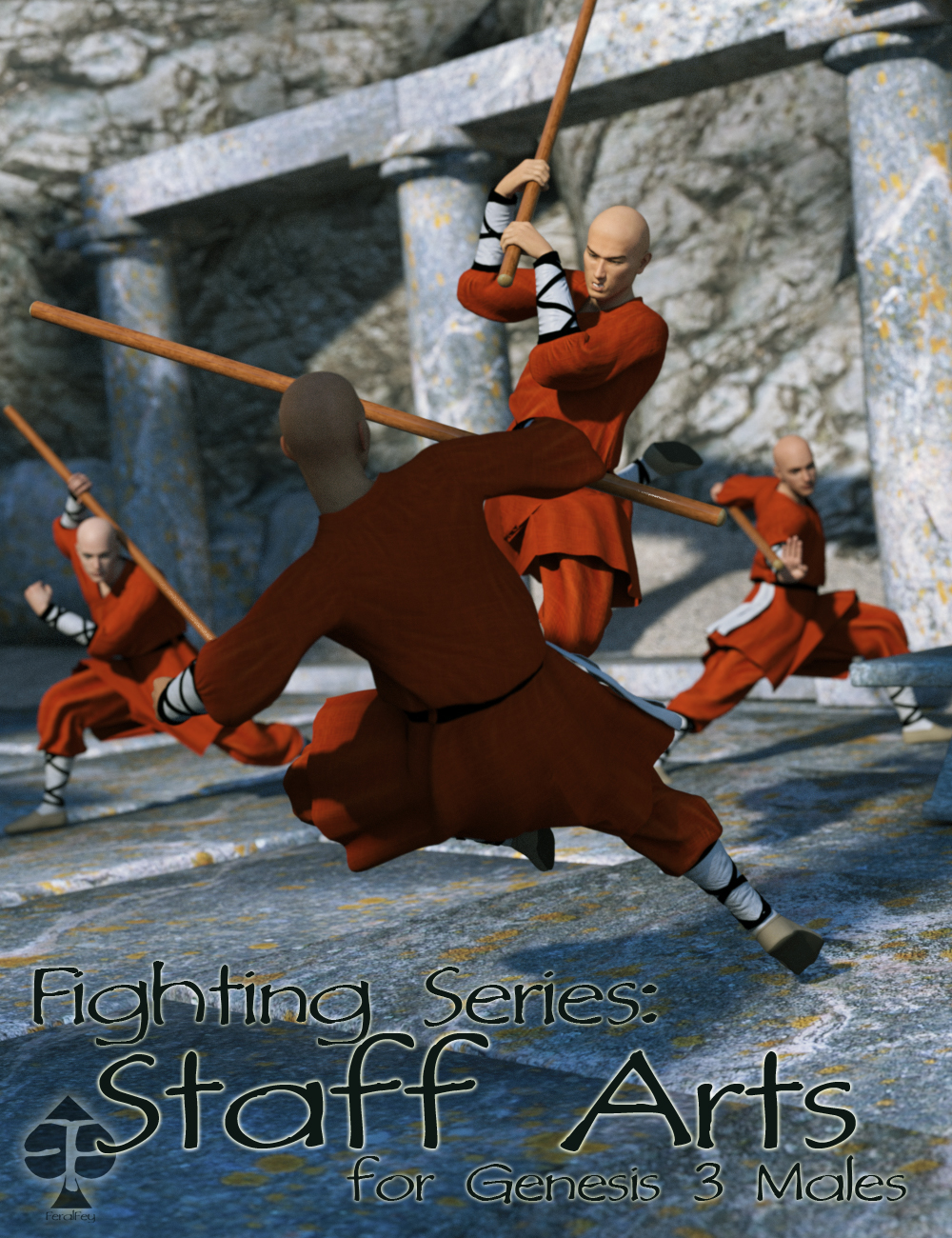 Fighting Series: Staff Arts for Genesis 3 Male by: FeralFey, 3D Models by Daz 3D