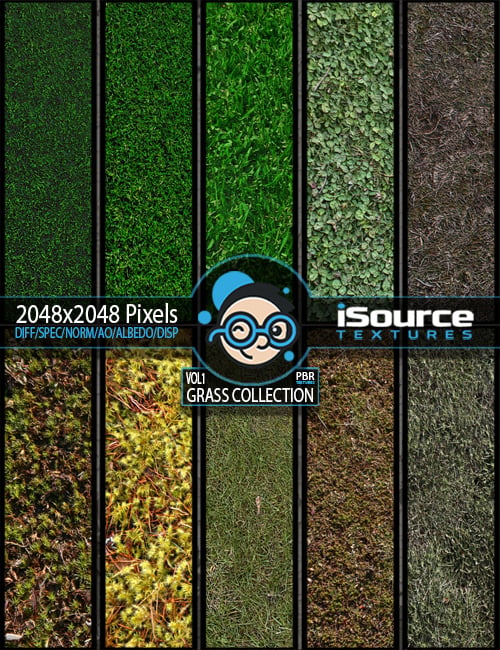 Grass Collection Merchant Resource - Vol1 (PBR Textures) by: iSourceTextures, 3D Models by Daz 3D