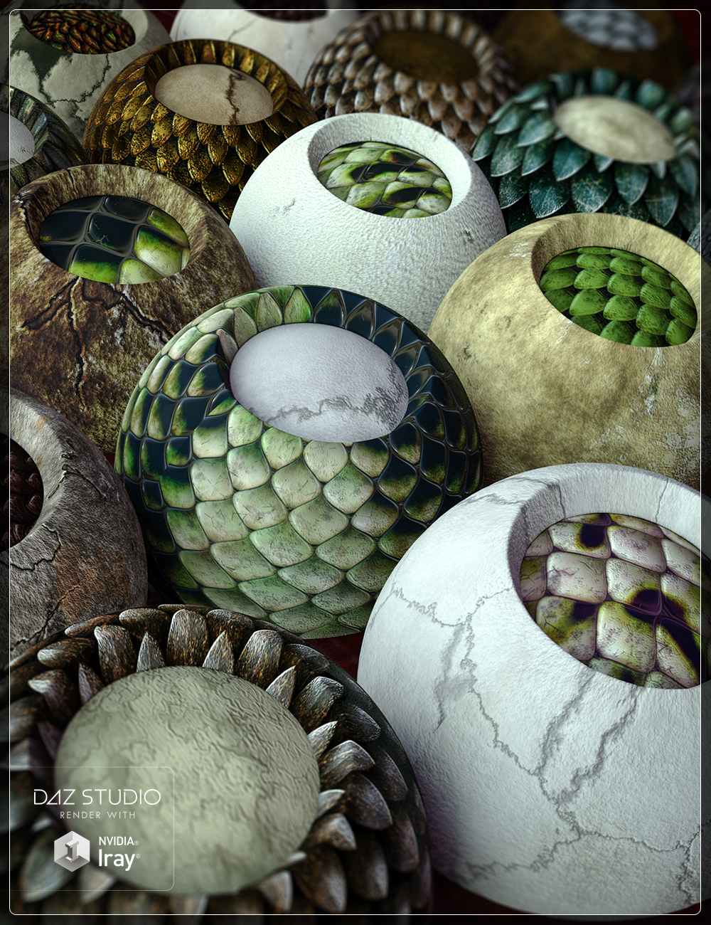 Bone and Fantasy Scale Iray Shaders by: JGreenlees, 3D Models by Daz 3D