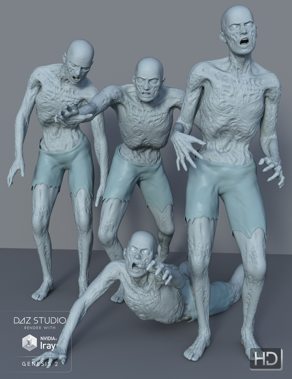Ultimate Zombie HD for Genesis 2 Male by: Groovy Patrol, 3D Models by Daz 3D