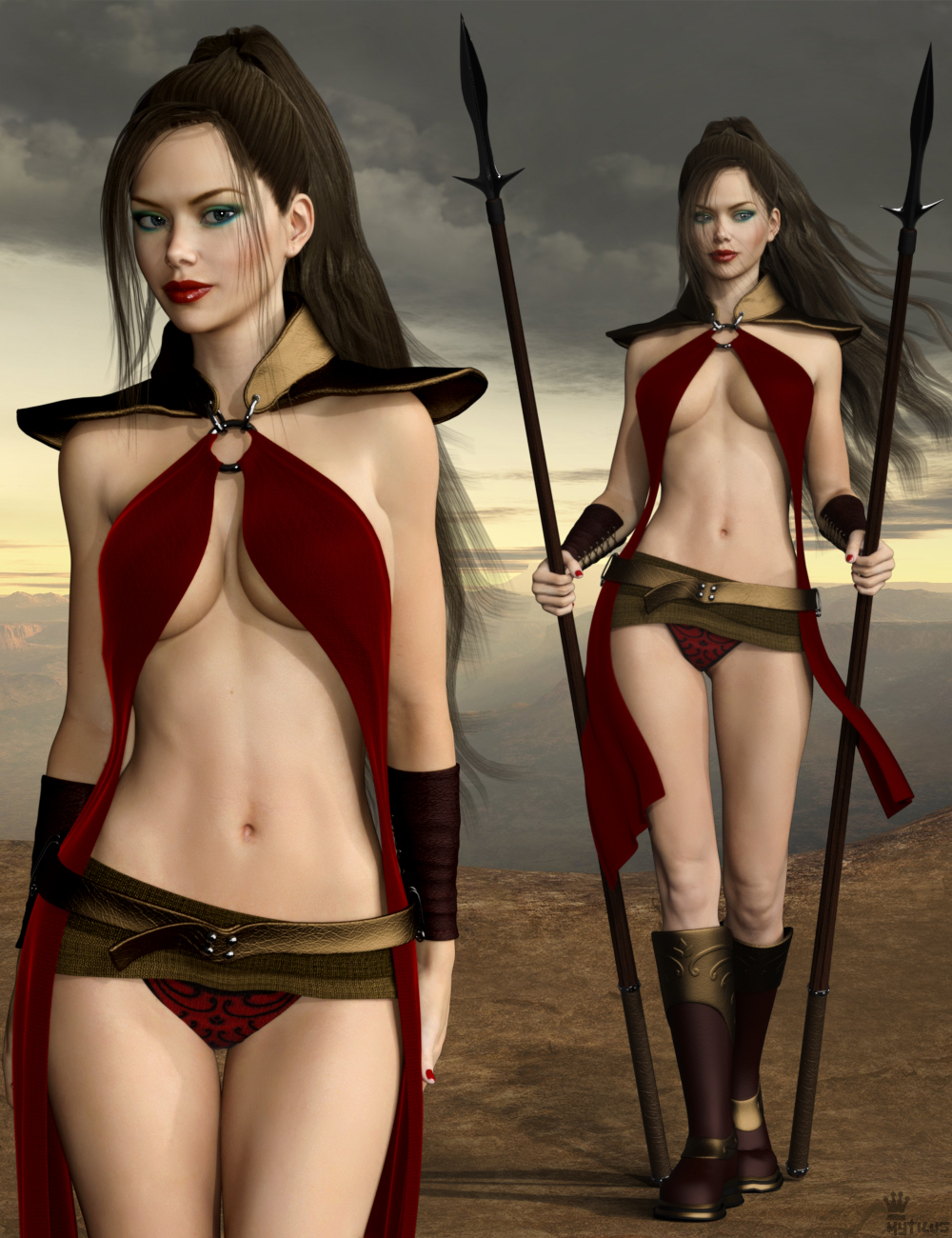 Hot Spear Outfit for Genesis 3 Female(s) by: Mytilus, 3D Models by Daz 3D