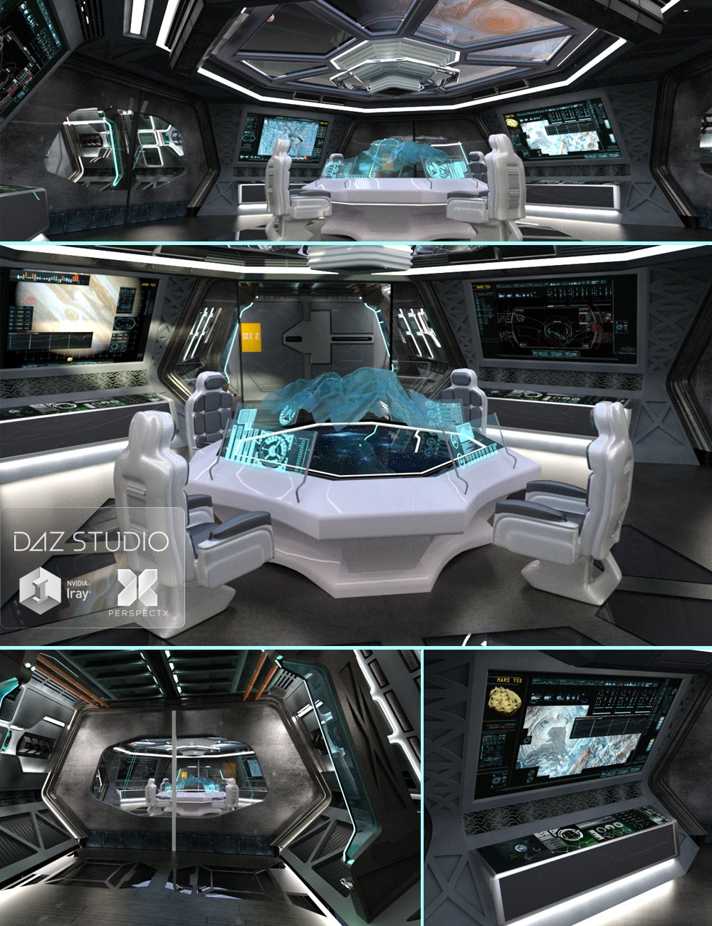 Spaceship Command Center by: PerspectX, 3D Models by Daz 3D