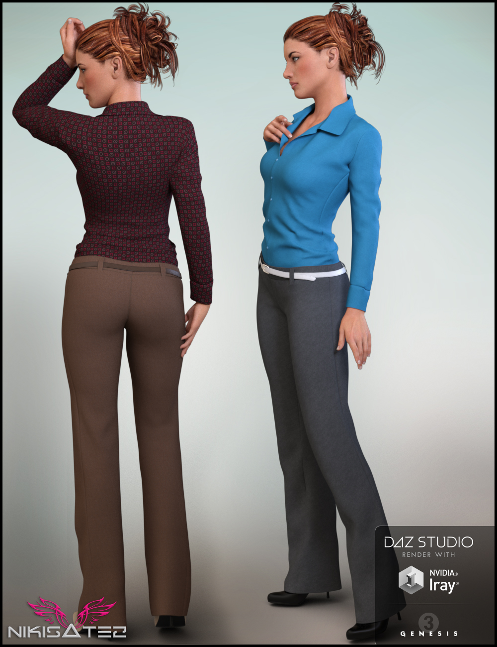 9 To 5 Outfit for Genesis 3 Female(s) by: Nikisatez, 3D Models by Daz 3D