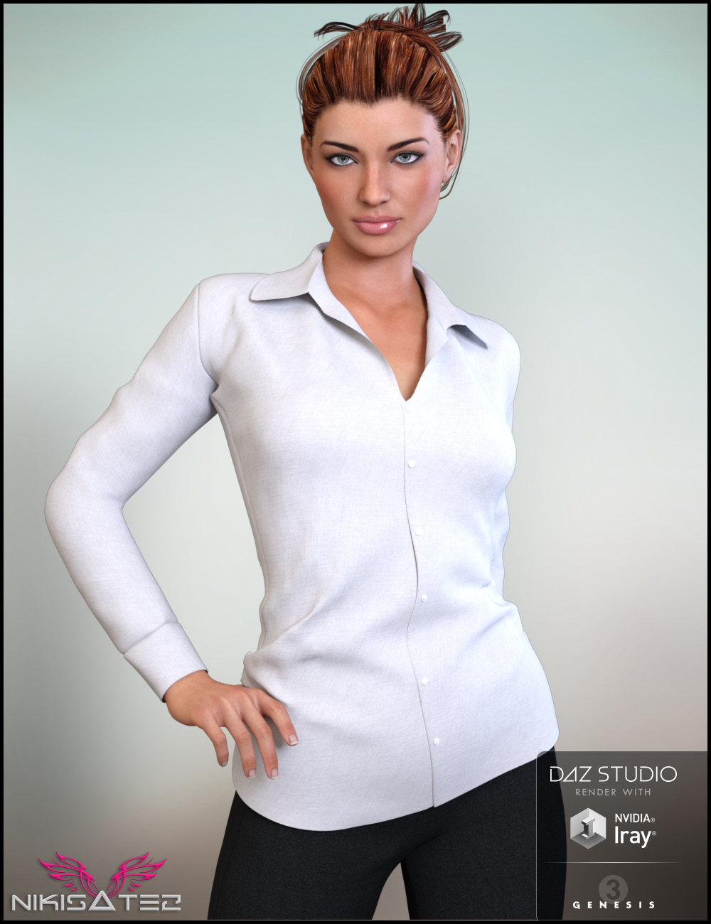 9 To 5 Outfit for Genesis 3 Female(s) by: Nikisatez, 3D Models by Daz 3D