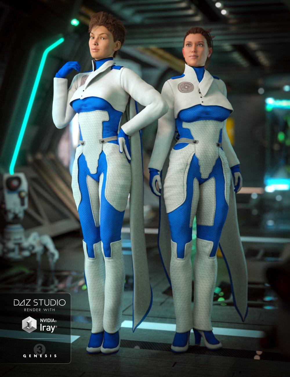 Lieutenant Synergy Outfit for Genesis 3 Female(s) by: Barbara BrundonSarsa, 3D Models by Daz 3D