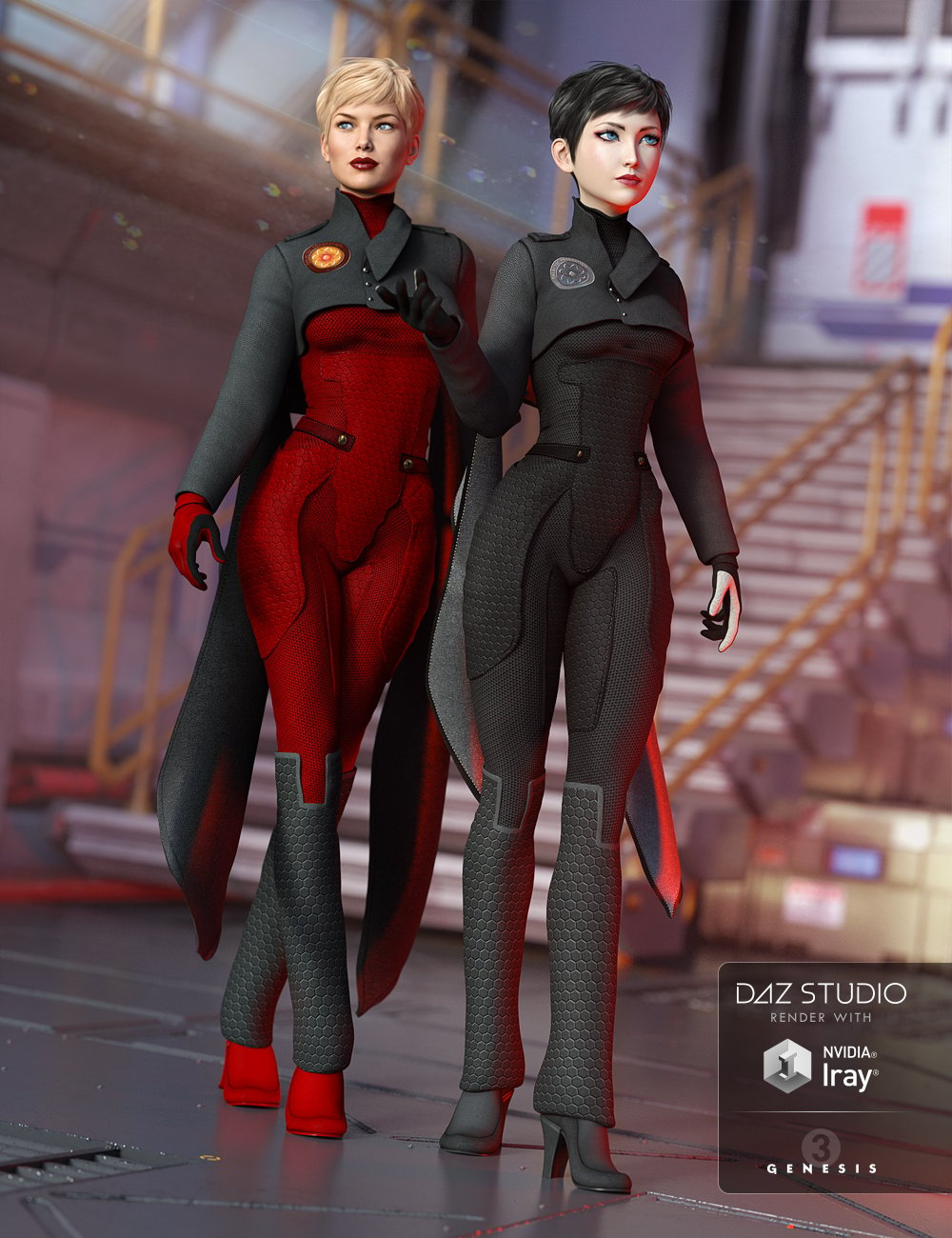 Lieutenant Synergy Outfit Textures by: Sarsa, 3D Models by Daz 3D