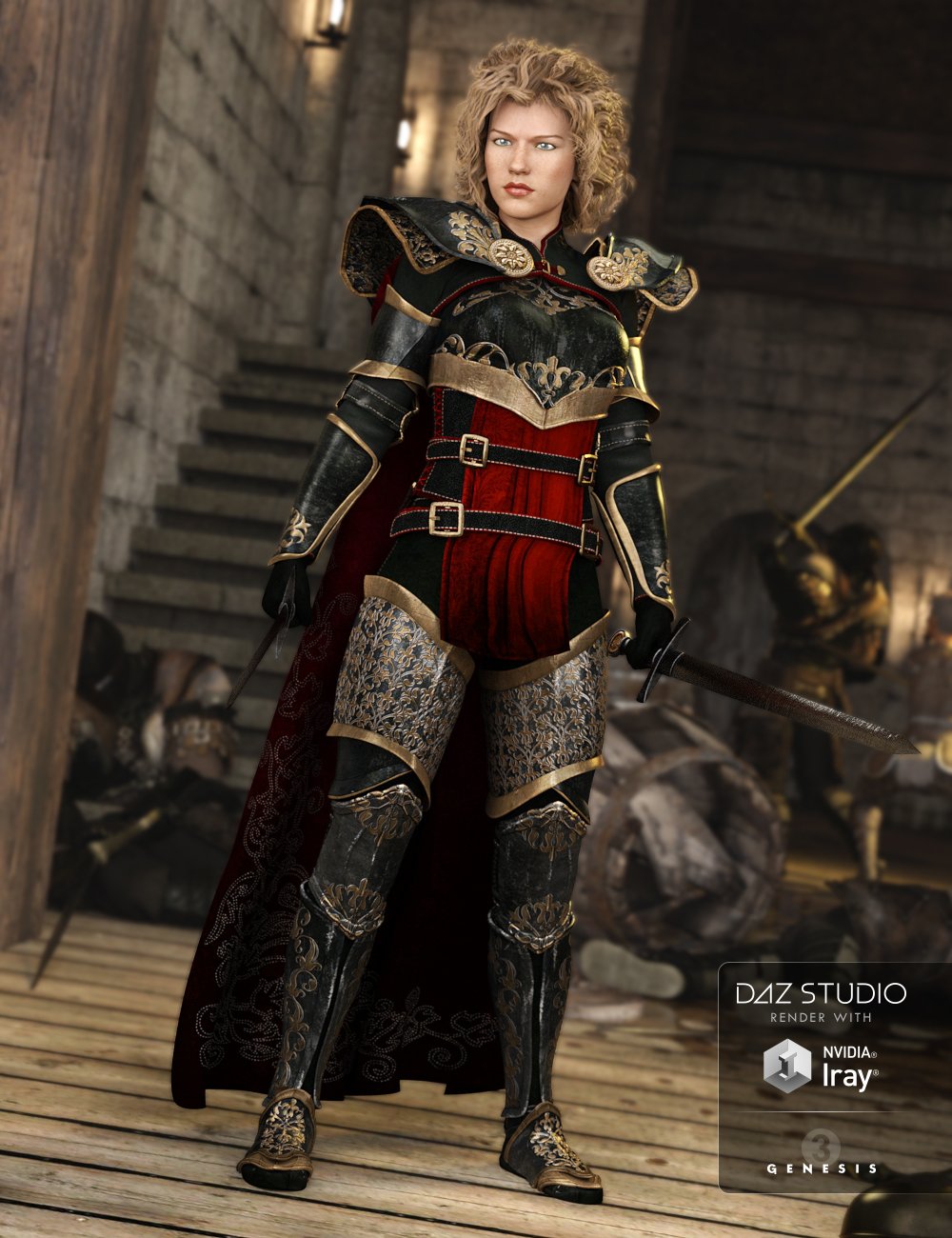 Chevaleresse Armor for Genesis 3 Female(s)