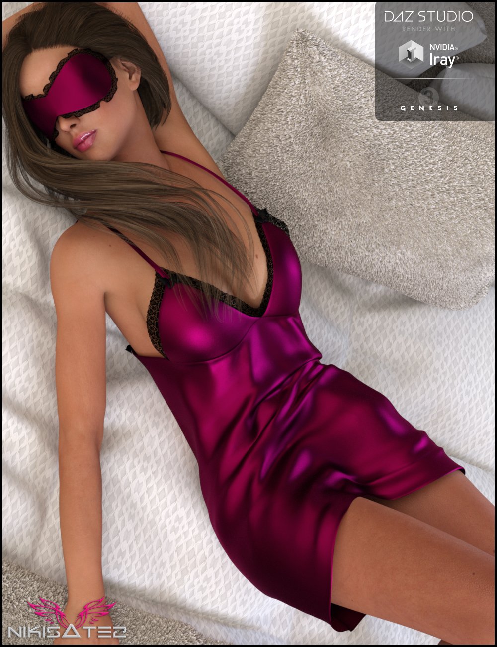 Nighty Night Outfit for Genesis 3 Female(s) by: Nikisatez, 3D Models by Daz 3D