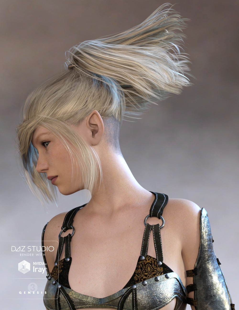 Batibat Hair for Genesis 3 Female(s) by: goldtassel, 3D Models by Daz 3D