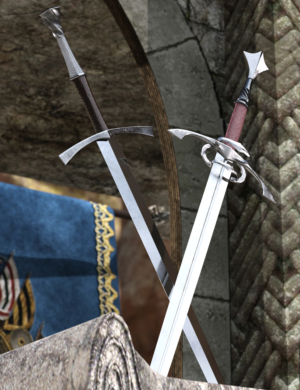 War Swords by: Valandar, 3D Models by Daz 3D