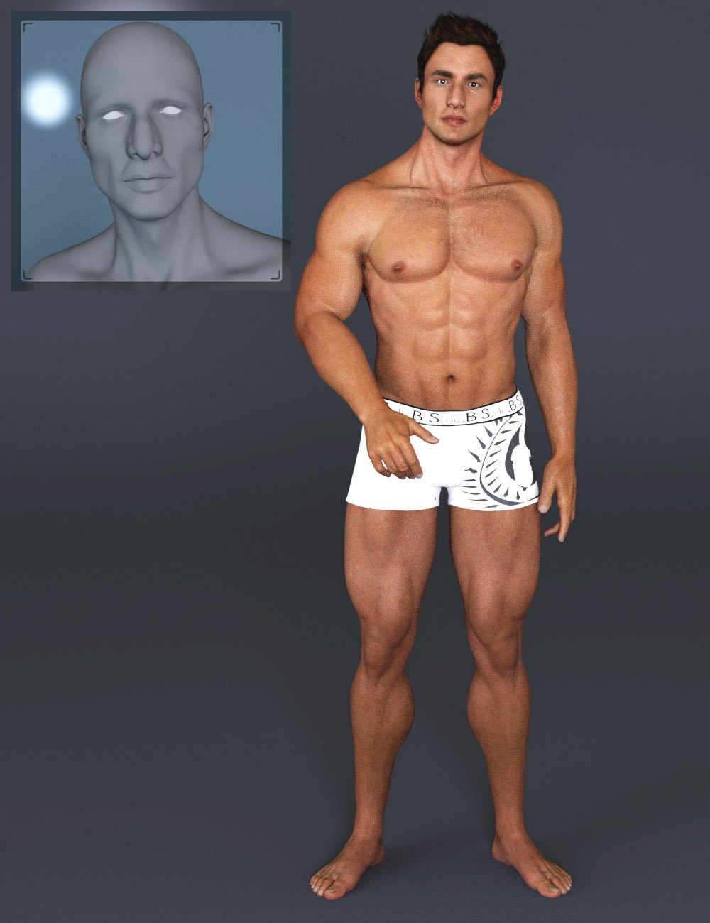 M3D Hero 7 HD Shapes for Michael 7 by: Male-M3dia, 3D Models by Daz 3D