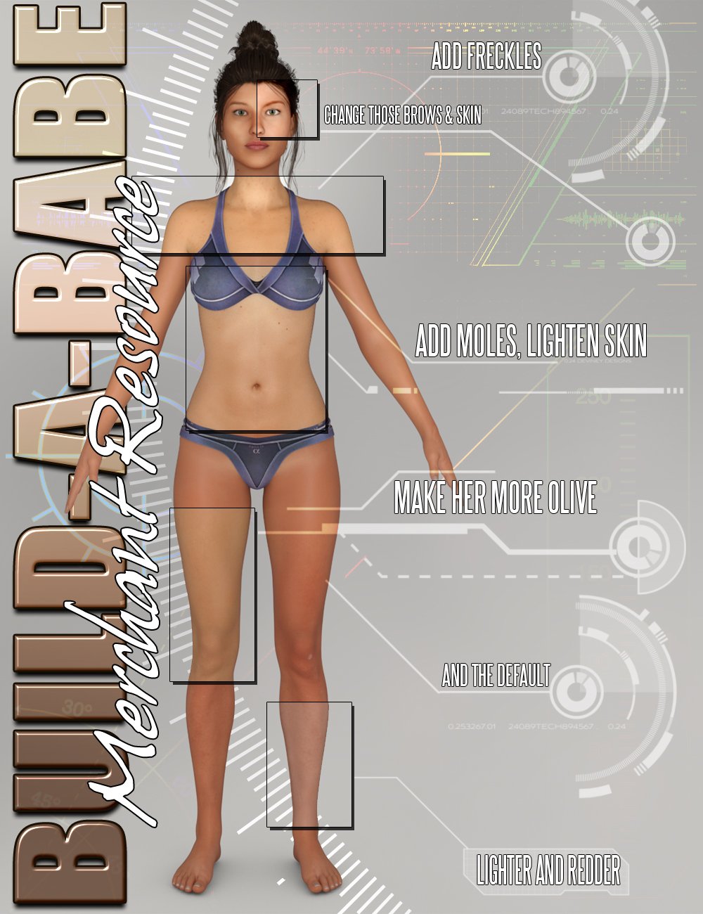 Build-A-Babe Skin Texture Merchant Resource by: SR3, 3D Models by Daz 3D