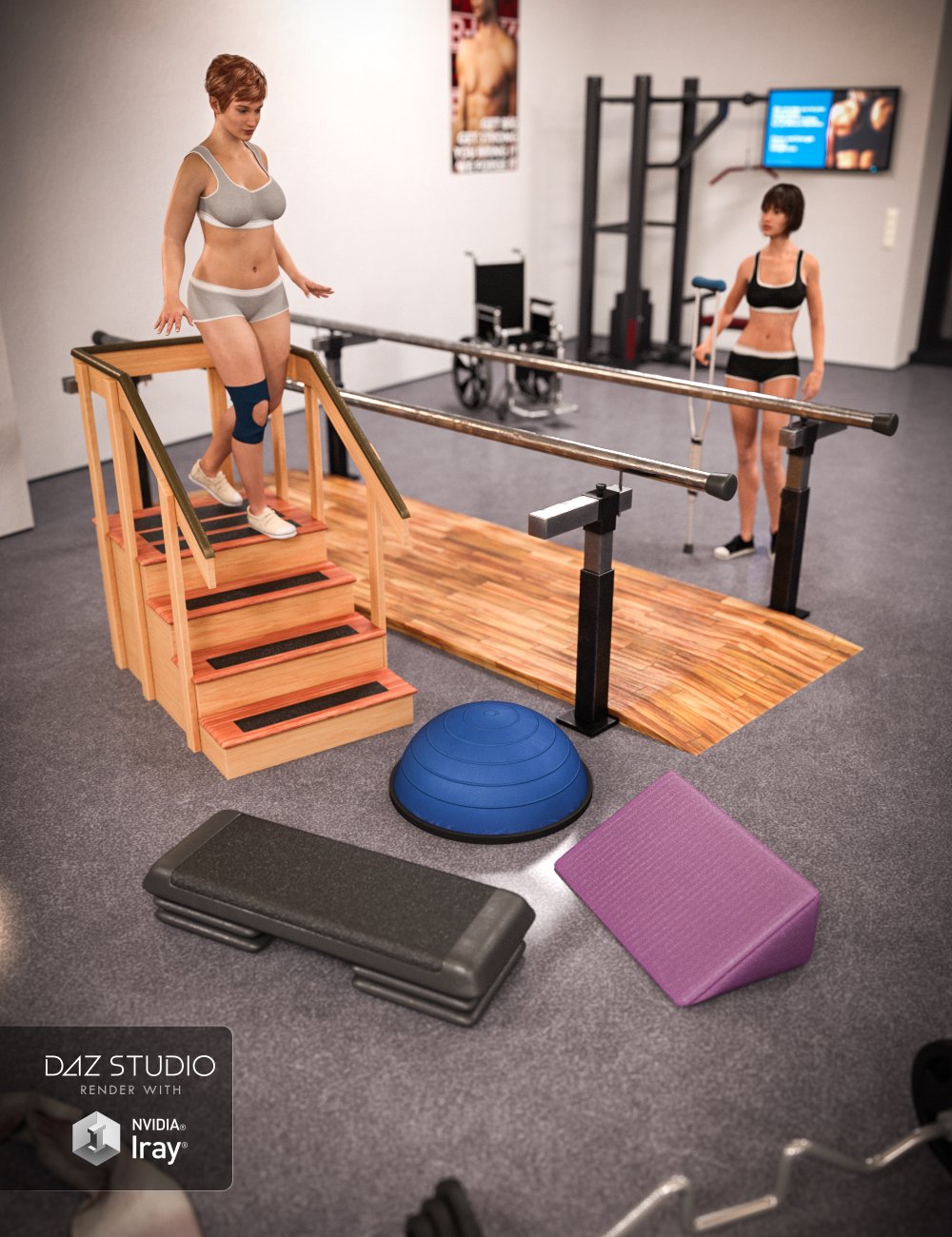 Physical Therapy Equipment by: Valandar, 3D Models by Daz 3D