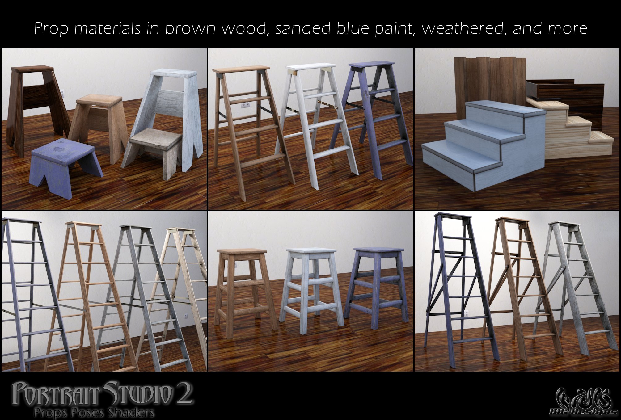 IDG Portrait Studio 2 Props, Poses, and Shaders IDG Portrait Studio 2 Props, Poses, and Shaders by: IDG DesignsDestinysGardenInaneGlory, 3D Models by Daz 3D