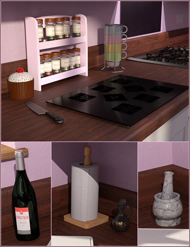 Northern Terrace Kitchen Utensils by: David BrinnenForbiddenWhispers, 3D Models by Daz 3D