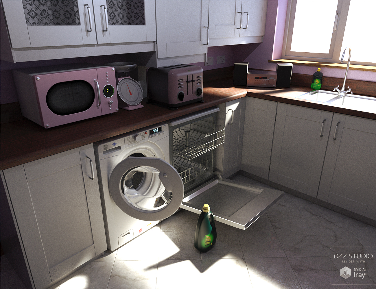 Northern Terrace Kitchen White Goods Northern Terrace Kitchen White Goods by: David BrinnenForbiddenWhispers, 3D Models by Daz 3D