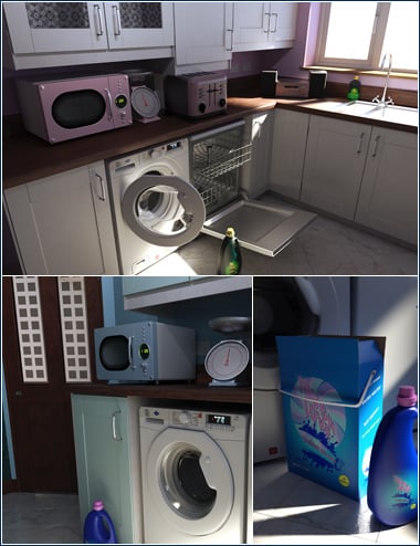 Northern Terrace Kitchen White Goods Northern Terrace Kitchen White Goods by: David BrinnenForbiddenWhispers, 3D Models by Daz 3D