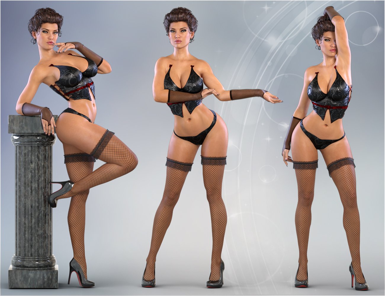 Z La Femme Fatale - Poses for Genesis 3 Female by: Zeddicuss, 3D Models by Daz 3D