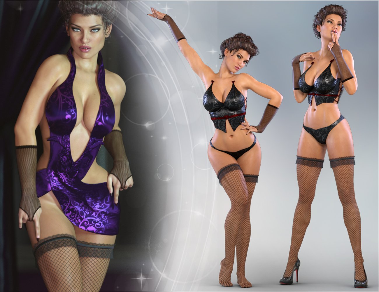 Z La Femme Fatale - Poses for Genesis 3 Female by: Zeddicuss, 3D Models by Daz 3D