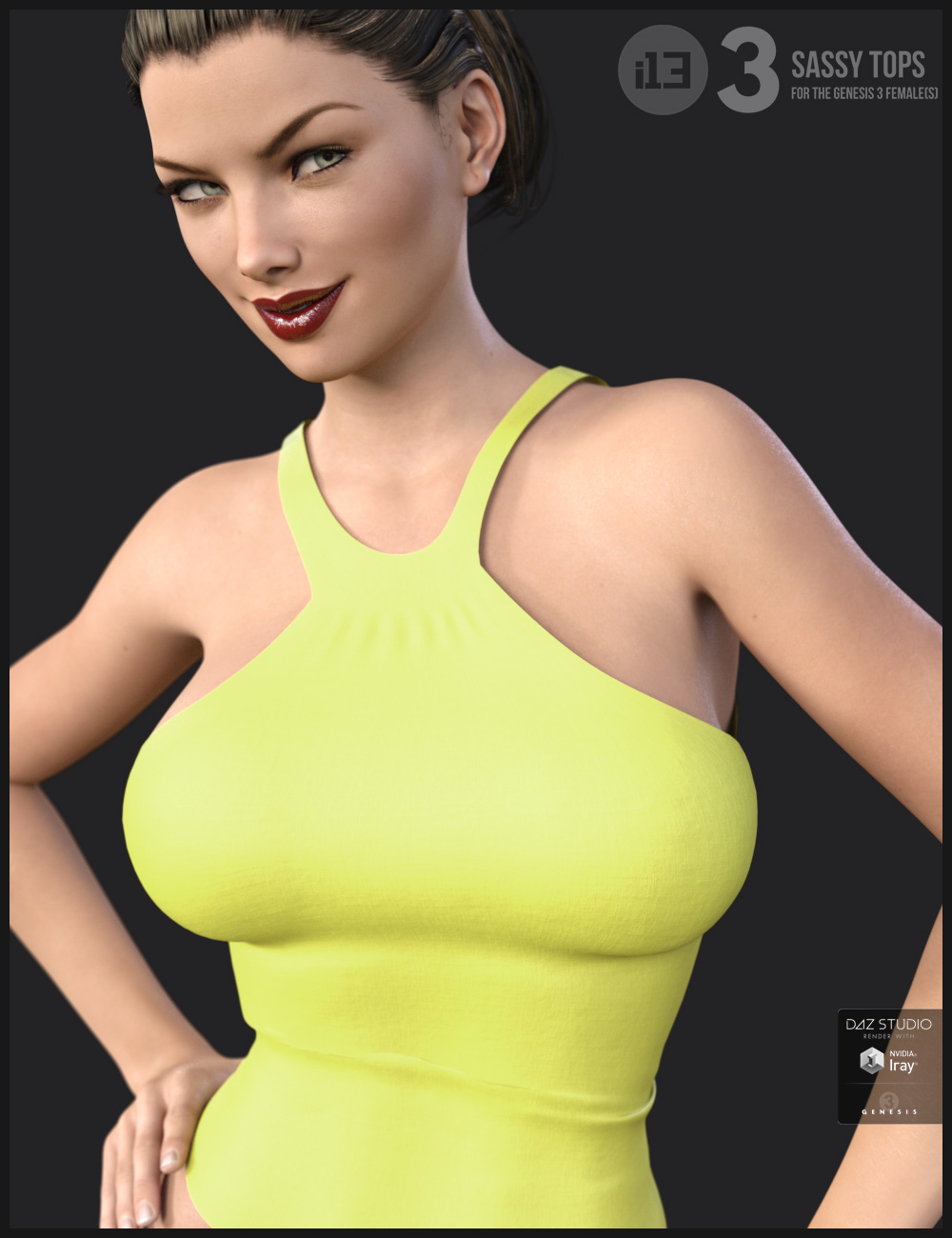 i13 3 Sassy Tops for the Genesis 3 Female(s) by: ironman13, 3D Models by Daz 3D