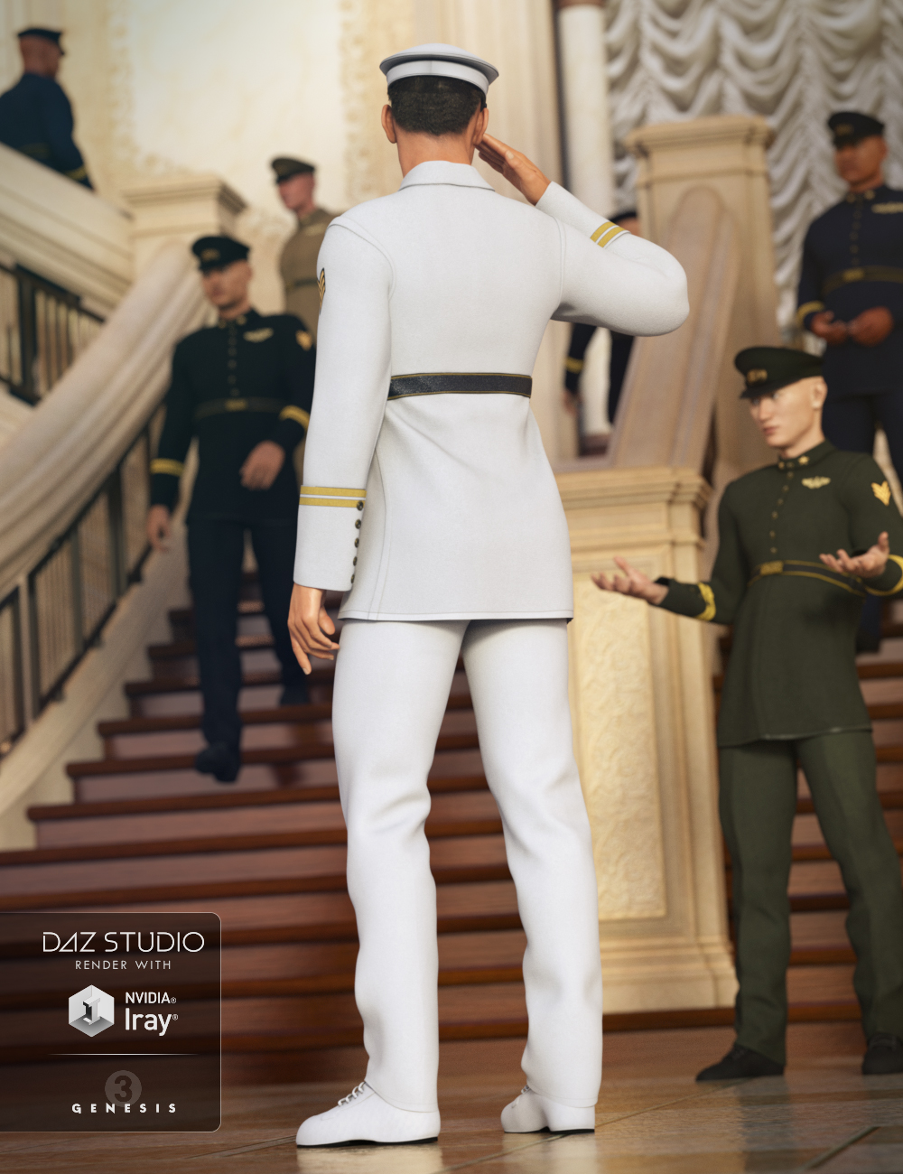 Military Dress Uniform for Genesis 3 Male(s) and Genesis 2 Male(s) Military Dress Uniform for Genesis 3 Male(s) and Genesis 2 Male(s) by: Bluebird 3D ClothingSarsa, 3D Models by Daz 3D