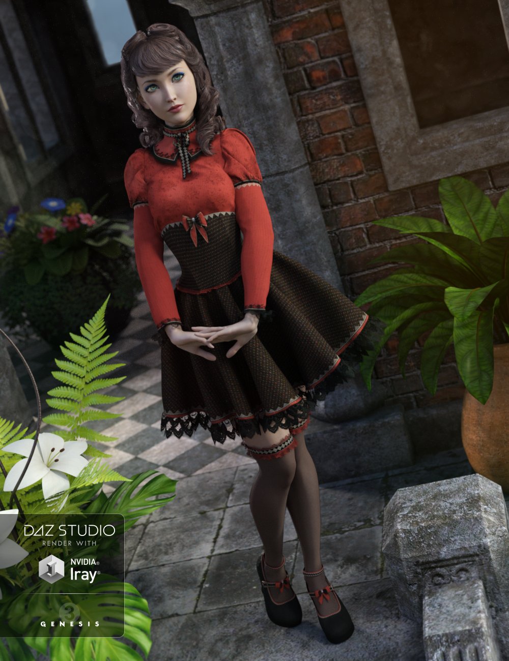 Goth Girl Outfit Textures | Daz 3D