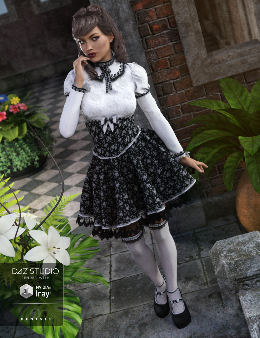 Goth Girl Outfit Textures by: Sarsa, 3D Models by Daz 3D