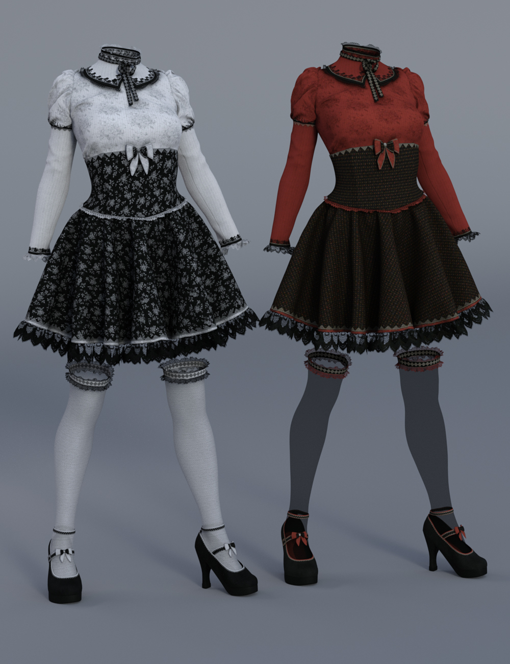 Goth Girl Outfit Textures by: Sarsa, 3D Models by Daz 3D