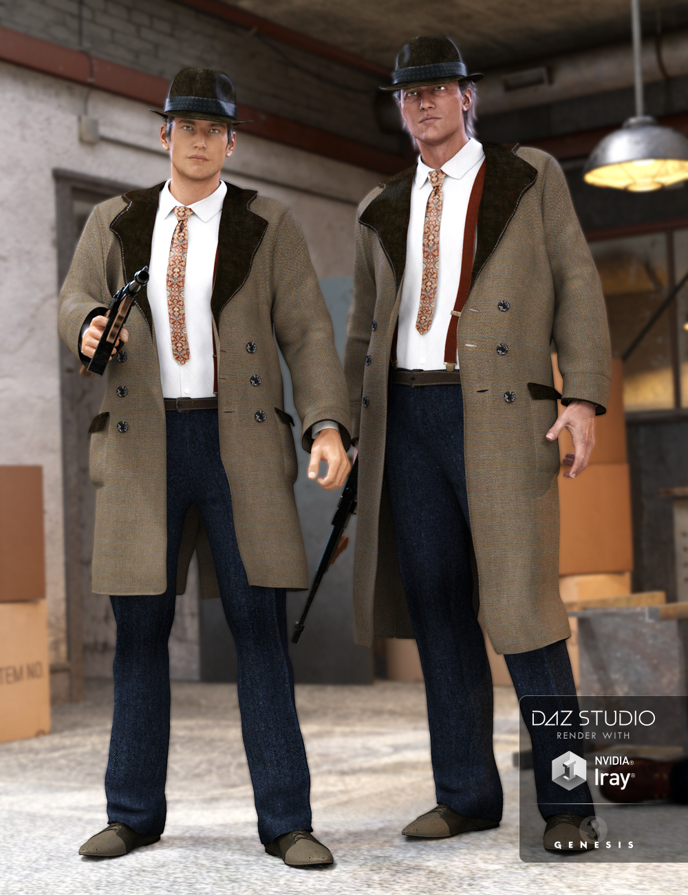 Mobster Outfit for Genesis 3 Male(s) by: NikisatezAnna Benjamin, 3D Models by Daz 3D