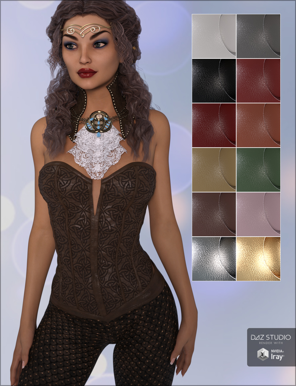Fantasy Leather Iray Shaders by: Sveva, 3D Models by Daz 3D