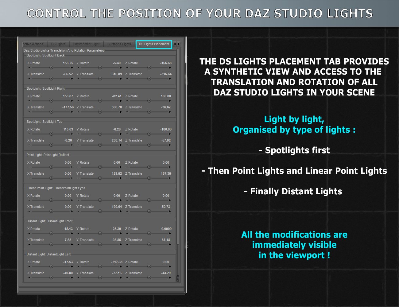 Iray Light Manager PRO Daz 3D