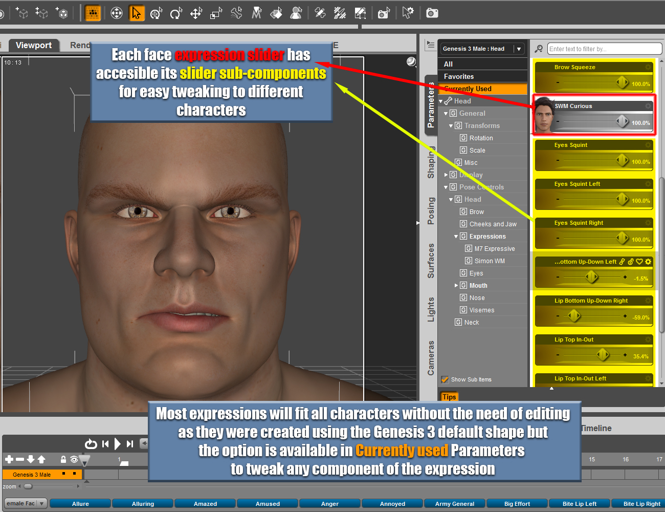 Genesis 3 Male(s) Expressions & Face aniBlocks by: SimonWM, 3D Models by Daz 3D