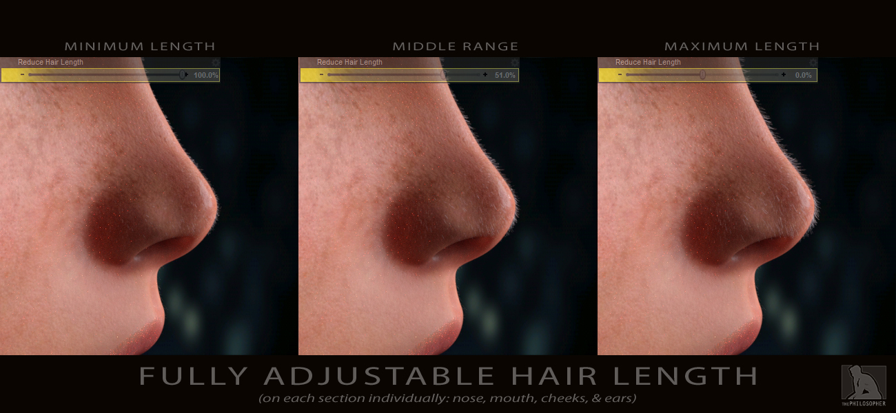Peach Fuzz! Facial Vellus Hair for Genesis 3 Female(s) by: ThePhilosopher, 3D Models by Daz 3D