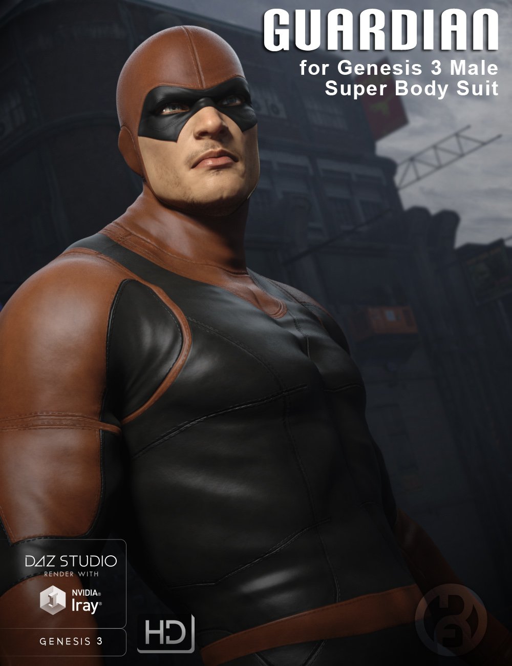 Guardian for Genesis 3 Male Super Bodysuit by: RawArt, 3D Models by Daz 3D