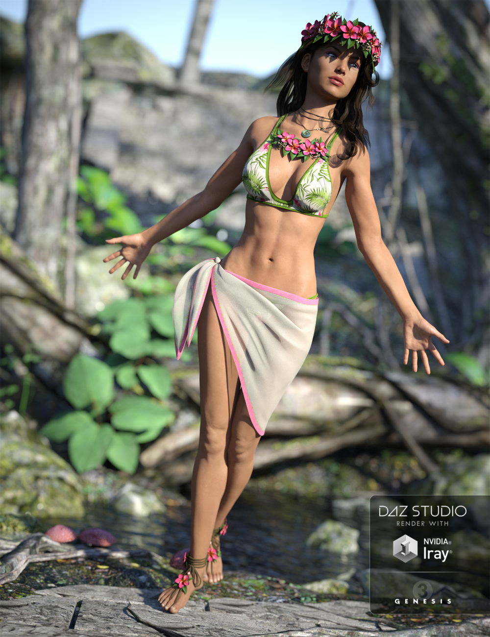Kailani Outfit for Genesis 3 Female(s) by: MadaSarsa, 3D Models by Daz 3D
