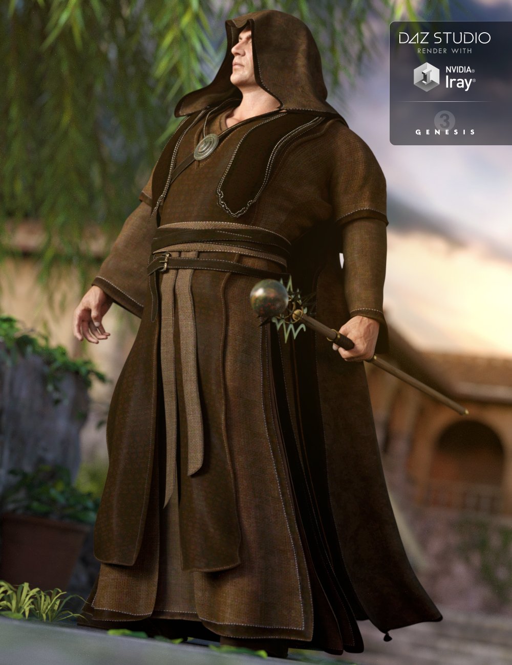 Fantasy Friar Outfit for Genesis 3 Male(s)