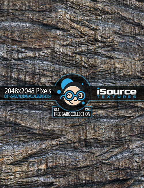 Bark Collection Merchant Resource - Vol1 (PBR Textures) by: iSourceTextures, 3D Models by Daz 3D