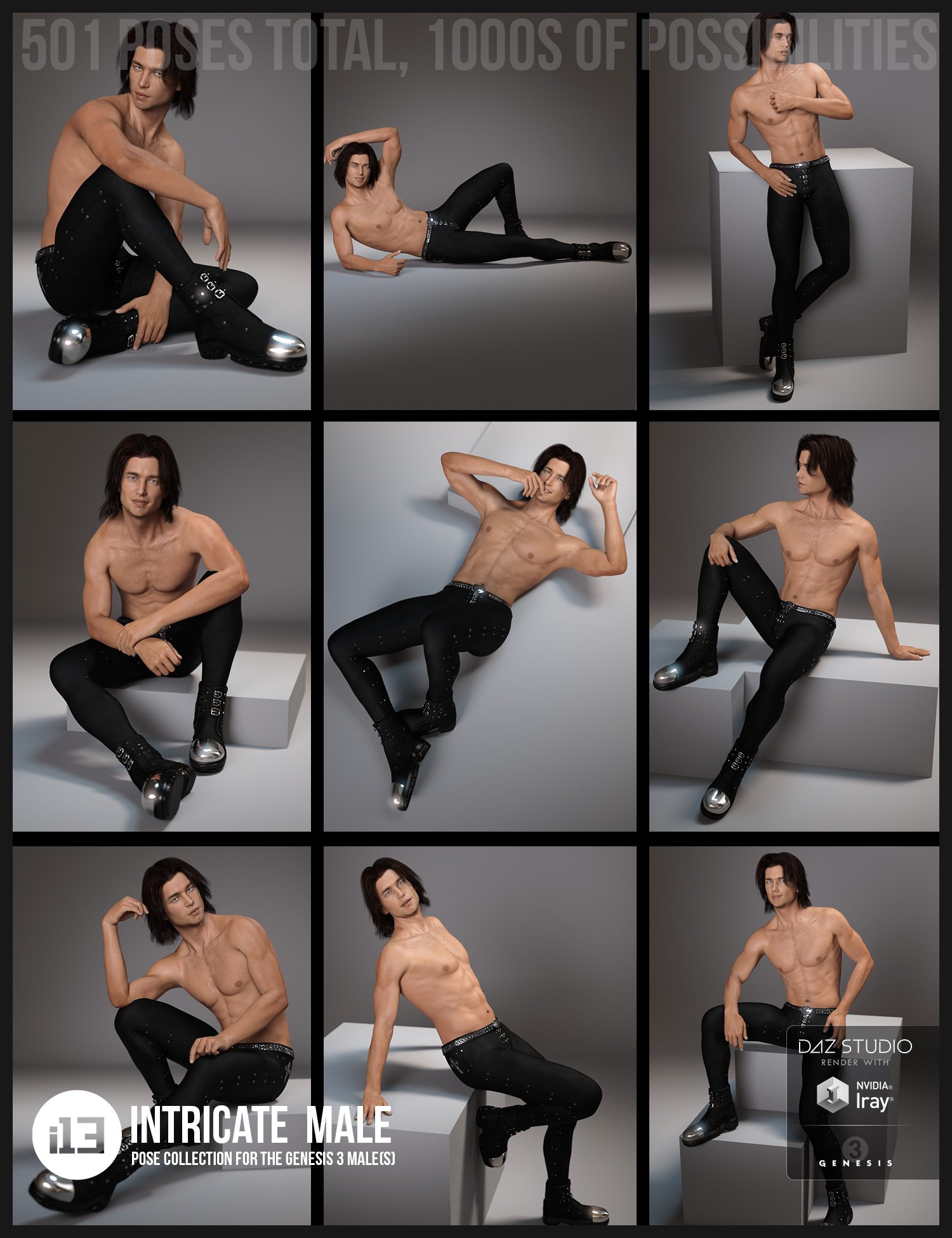 i13 Intricate Male Pose Collection for the Genesis 3 Male(s) i13 Intricate Male Pose Collection for the Genesis 3 Male(s) by: ironman13, 3D Models by Daz 3D