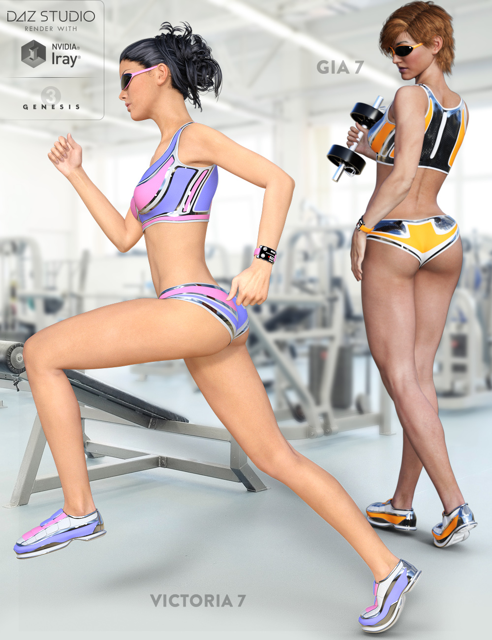 Cyber Fit Outfit for Genesis 3 Female(s) by: midnight_stories, 3D Models by Daz 3D