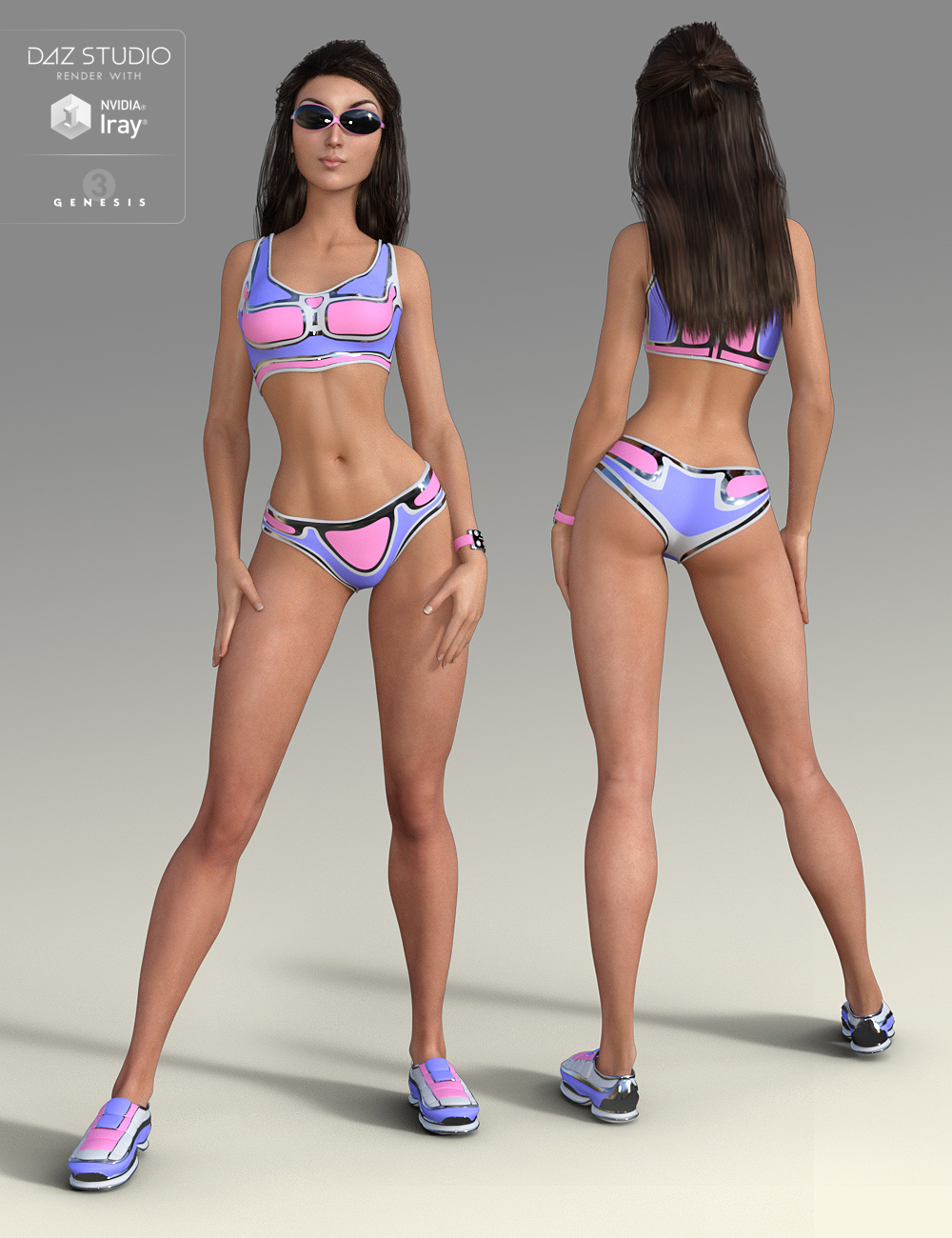 Cyber Fit Outfit for Genesis 3 Female(s) by: midnight_stories, 3D Models by Daz 3D
