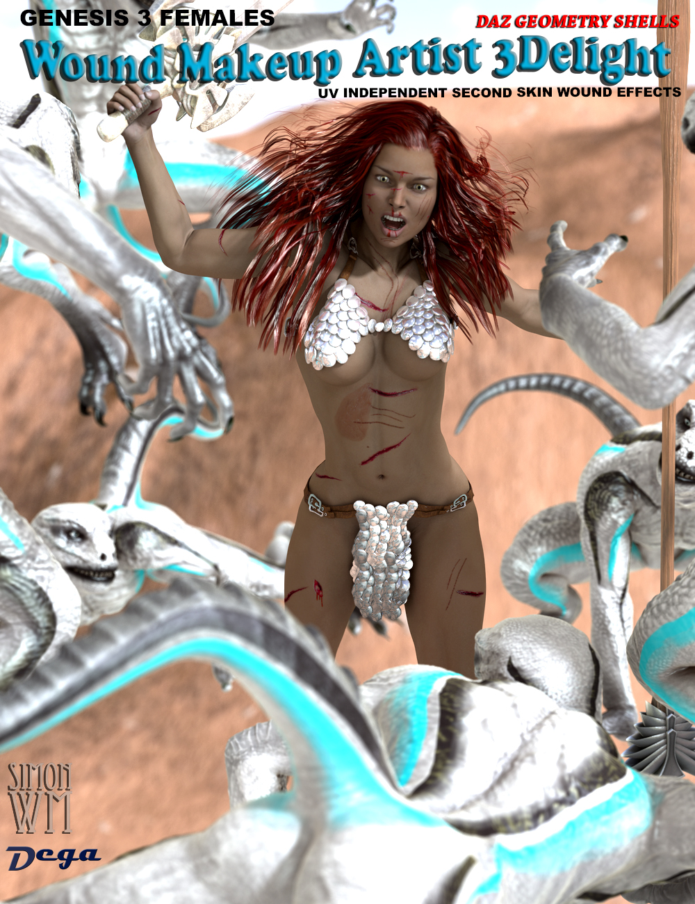 Wound Makeup Artist 3Delight for Genesis 3 Female(s) by: DegaSimonWM, 3D Models by Daz 3D