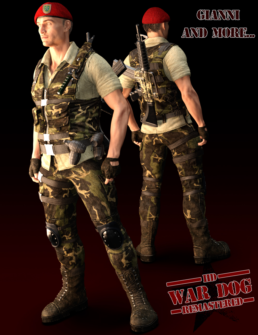 War Dog Remastered HD for Genesis 3 Male(s) by: Luthbel, 3D Models by Daz 3D