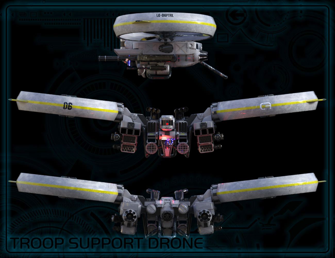 DzDrone 02 by: DzFire, 3D Models by Daz 3D