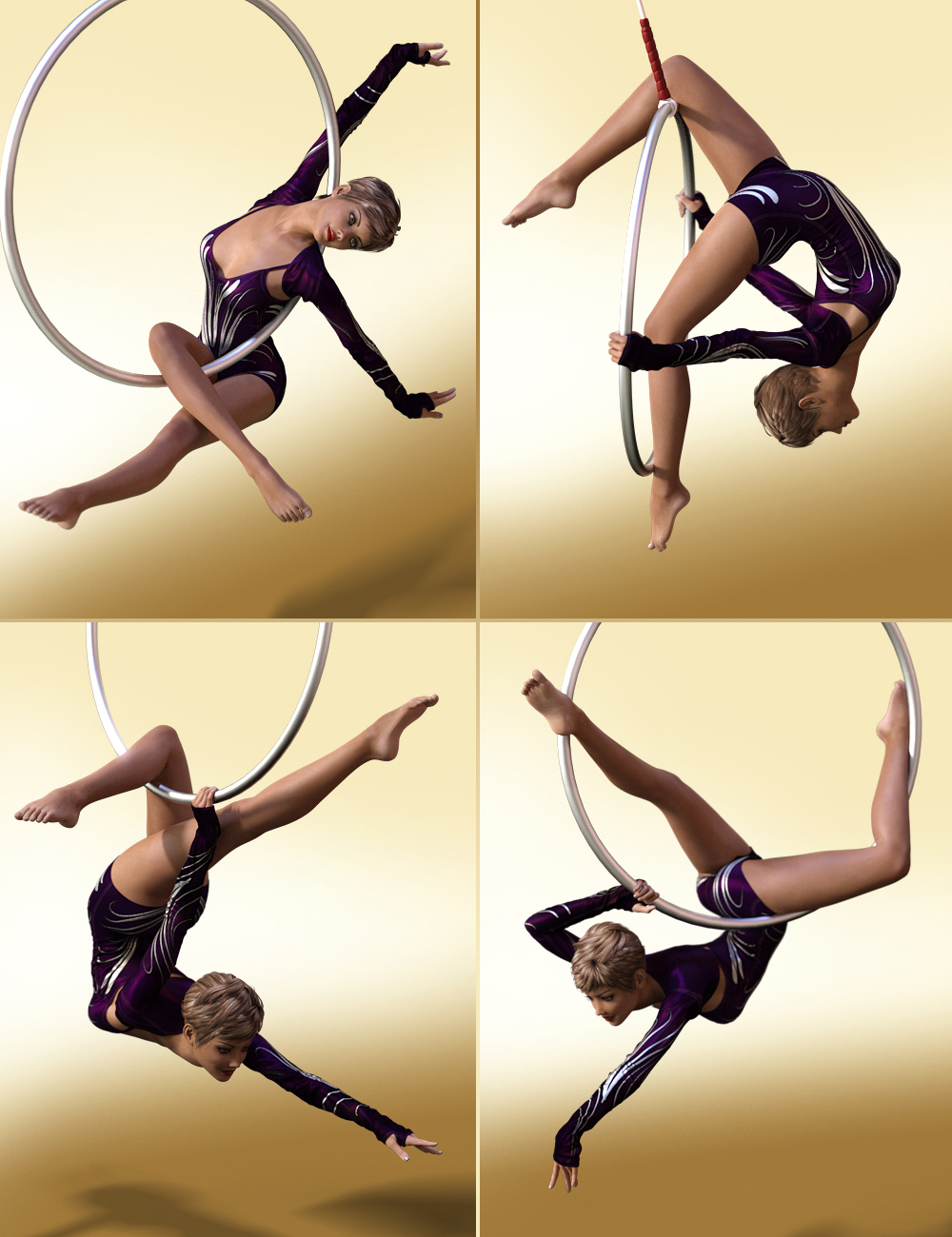 Aerial Suspended Instant Poses for Genesis 3 Female(s) by: Val3dart, 3D Models by Daz 3D