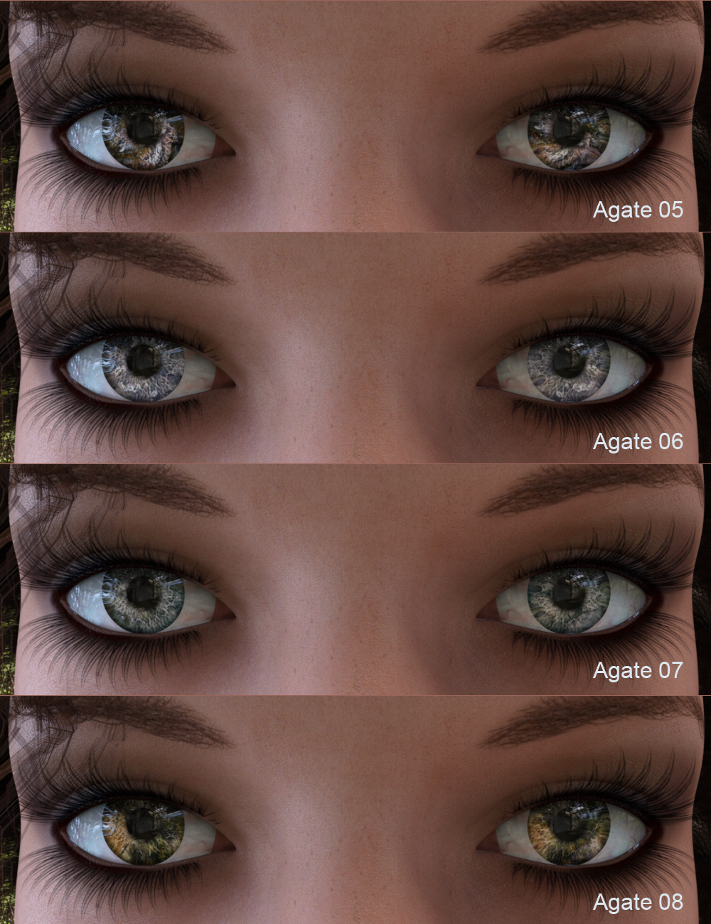 Fantasy Eyes - Semi Precious Gems and Lashes by: DraagonStorm, 3D Models by Daz 3D