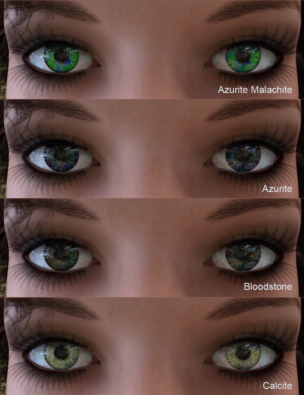 Fantasy Eyes - Semi Precious Gems and Lashes by: DraagonStorm, 3D Models by Daz 3D