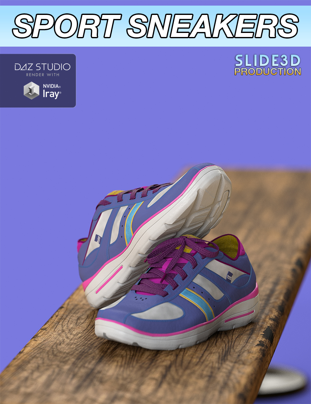 Slide3D Sport Sneakers for Genesis 3 Female(s) by: Slide3D, 3D Models by Daz 3D