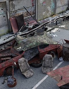 Post-Apocalyptic World: Car Wreck by: ile-avalon, 3D Models by Daz 3D