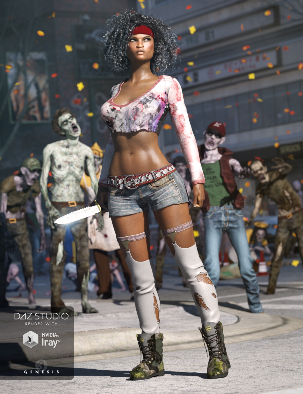 Urban Rogue Outfit for Genesis 3 Female(s) by: Shox-Design, 3D Models by Daz 3D