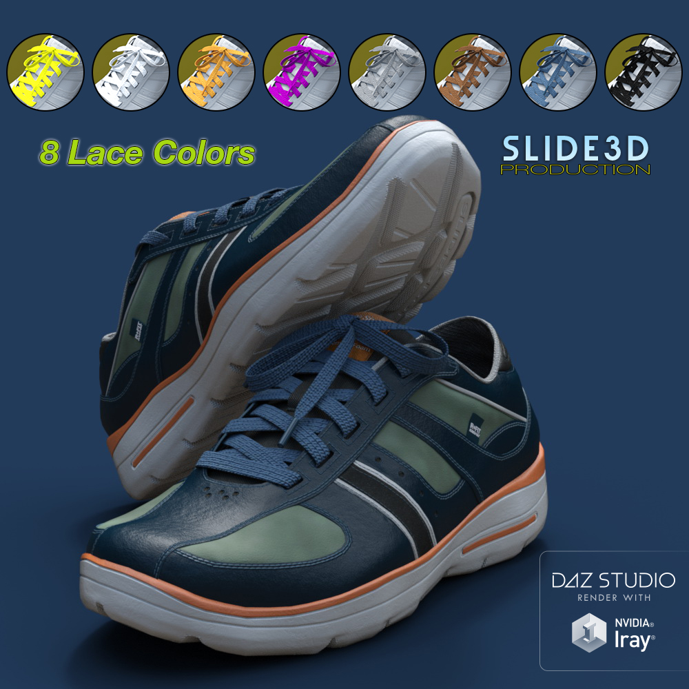 Slide3D Sport Sneakers for Genesis 3 Female(s) Texture Addon by: Slide3D, 3D Models by Daz 3D
